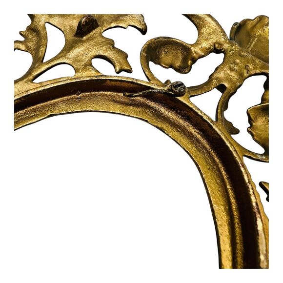 VTG Pair Virginia Metalcrafters Oval Brass Picture Frames Ornate Victorian 11" - Picture 13 of 14